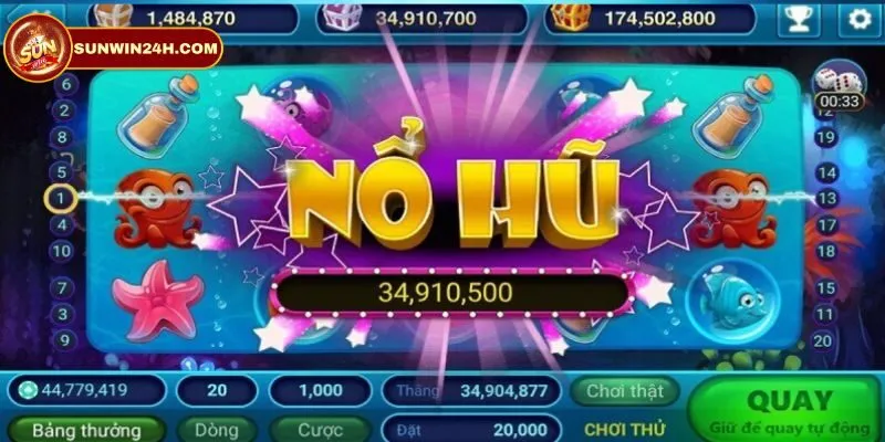 Sảnh game nổ hũ tại Sunwin có thiết kế hiện đại, thân thiện